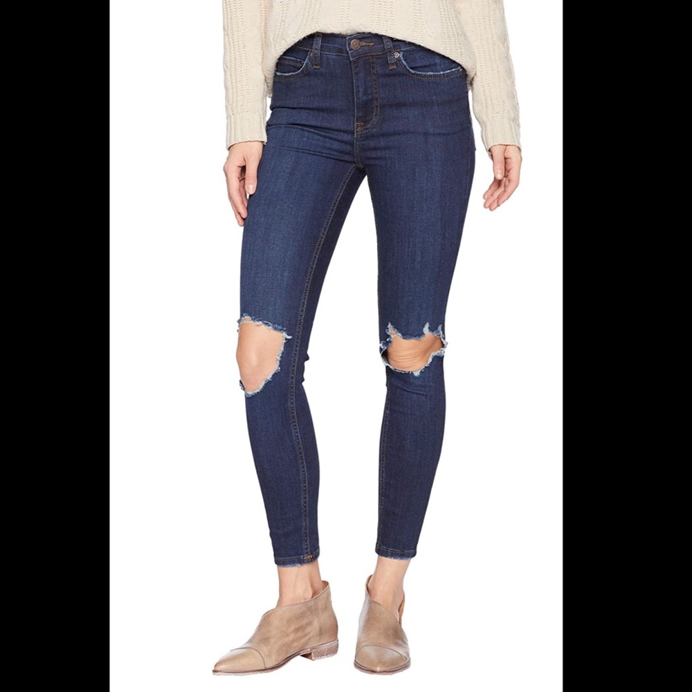 Free People High Rise Busted Skinny